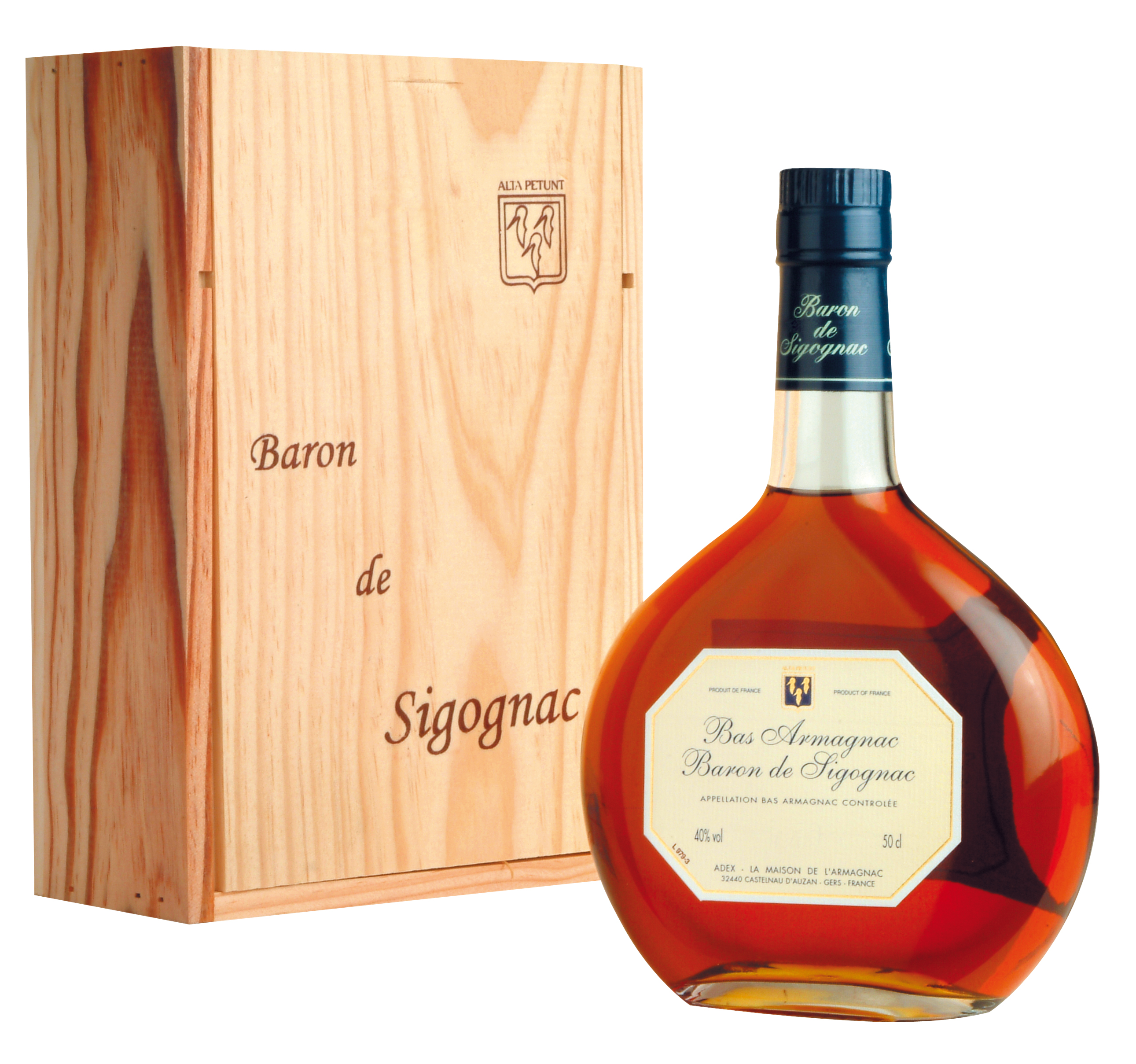 1930er Armagnac Baron de | Sigognac in Holzkiste | 40% 0,70 l